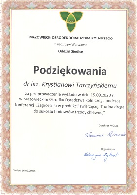 Podziekowania Tarczynski